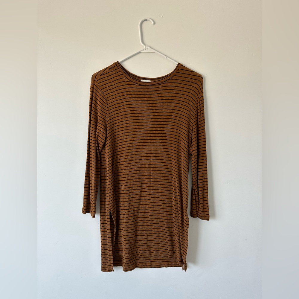 Old Navy Rust and Black Striped Tunic Top